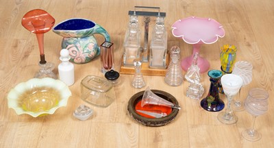 Lot 445 - A pink glass stand with white glass edge...