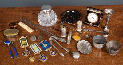 Lot 31 - A silver mounted tortoise shell travelling...