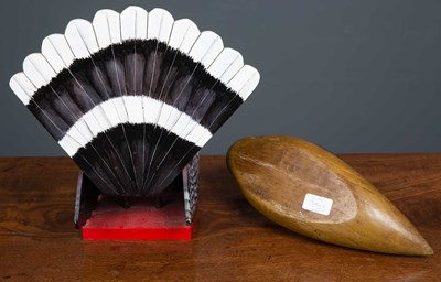 Lot 50 - A carved wooden and painted Turkey, 33cm high,...