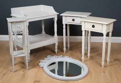 Lot 502 - A grey painted two tier washstand 66.5cm wide...