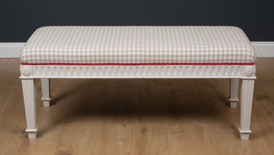 Lot 503 - A rectangular window seat with reeded square...