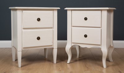 Lot 505 - Two similar bedside chest of drawers one with...