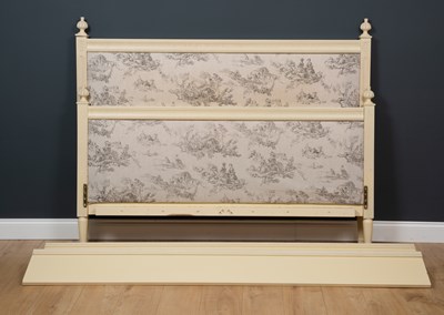 Lot 510 - A cream painted double bed with upholstered...