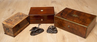 Lot 516 - A Victorian mahogany brass bound dressing box,...