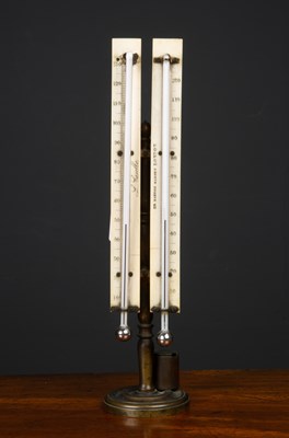 Lot 41 - A Victorian double desk thermometer by L...