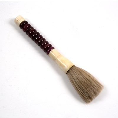 Lot 130A - A LARGE CHINESE HARDSTONE CALLIGRAPHY BRUSH...