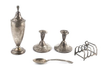 Lot 374 - A small collection of silver items, comprising...