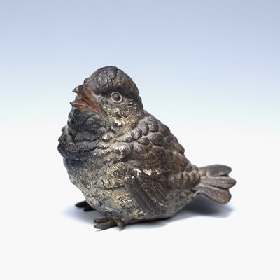 Lot 261 - Austrian cold painted bronze model of a bird,...