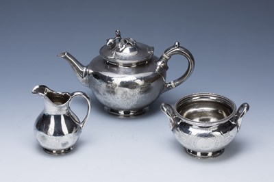 Lot 237 - Three-piece Scottish Victorian silver...