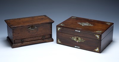 Lot 32 - Two 19th Century boxes one an oak...