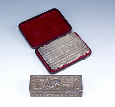 Lot 239 - Victorian silver card case with engine turned...