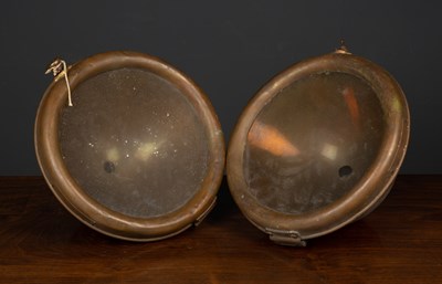 Lot 222 - A pair of brass American headlights 28cm...