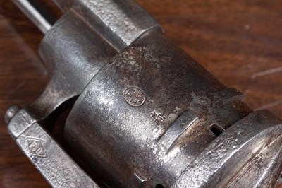 Lot 56 - A 19th century Belgium 7mm pinfire pistol,...