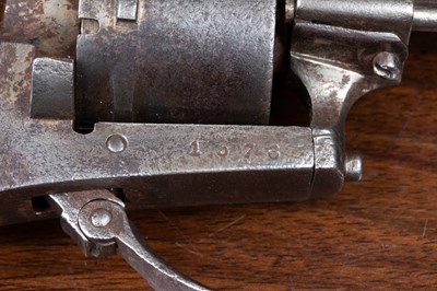 Lot 56 - A 19th century Belgium 7mm pinfire pistol,...
