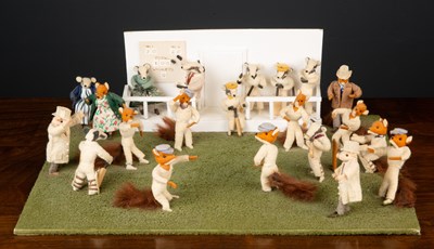 Lot 119 - A diorama of a cricket match between foxes and...