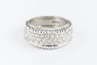 Lot 168 - A diamond bombé dress ring, pavé set with...