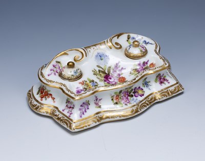 Lot 265 - Dresden porcelain inkwell 19th Century,...