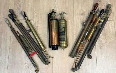 Lot 171 - A collection of antique copper water sprayers...