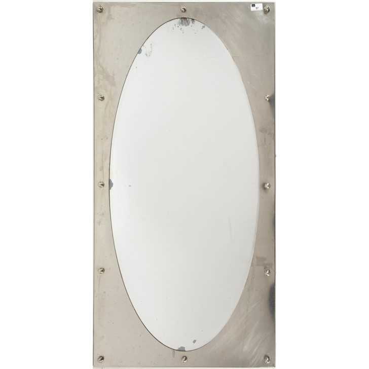 Lot 404 - A stainless steel framed fairground mirror,...