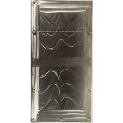 Lot 404 - A stainless steel framed fairground mirror,...