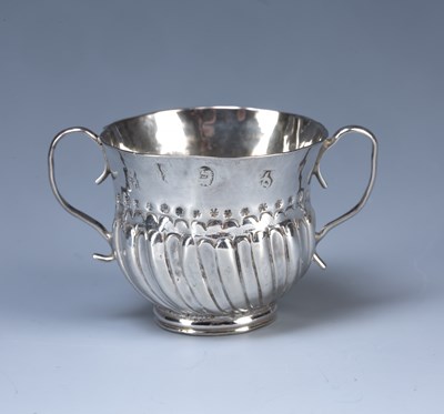 Lot 310 - Queen Anne miniature silver porringer  with...