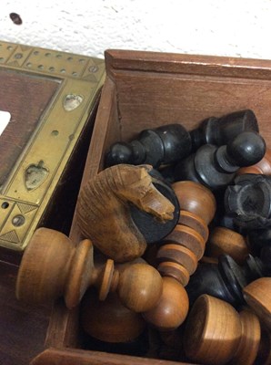 Lot 88 - A 19th century turned and stained ivory chess...