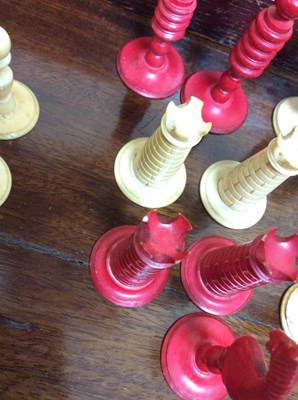 Lot 88 - A 19th century turned and stained ivory chess...