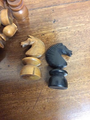 Lot 88 - A 19th century turned and stained ivory chess...