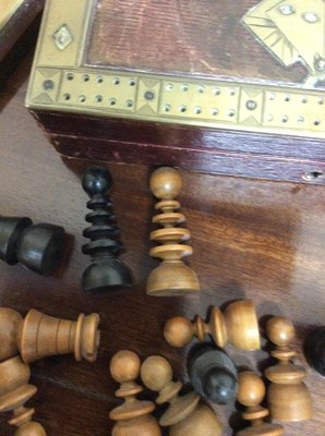 Lot 88 - A 19th century turned and stained ivory chess...