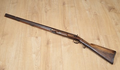 Lot 64 - A 19th C percussion rifle indistinctly signed...