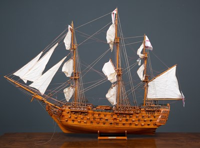 Lot 170 - A wooden scratch built model of HMS Victory...