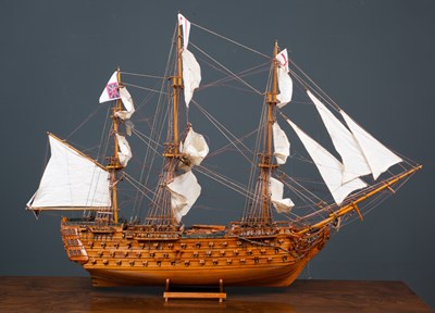 Lot 170 - A wooden scratch built model of HMS Victory...