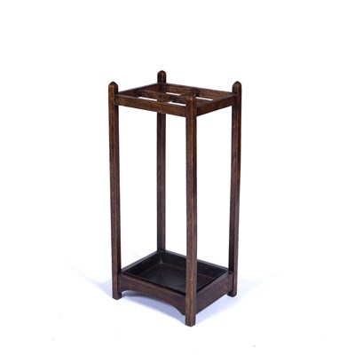 Lot 16 - Arts and Crafts Oak, four division stick stand...