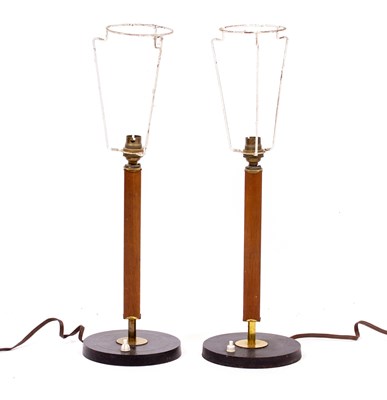 Lot 49 - A pair of hardwood table lamps, ex Officers...
