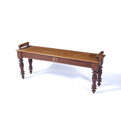 Lot 9 - In the manner of Gillows mahogany window seat,...