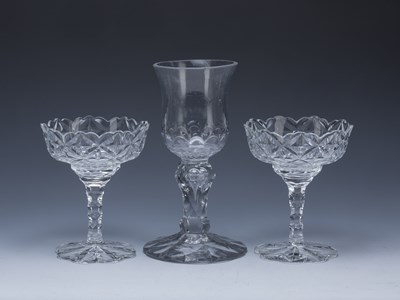 Lot 286 - Heavy wine goblet 19th Century, with a facet...