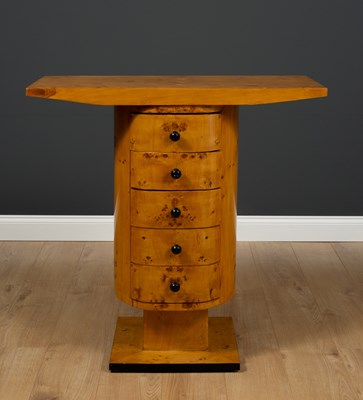 Lot 439 - An art deco style burr maple veneered side...