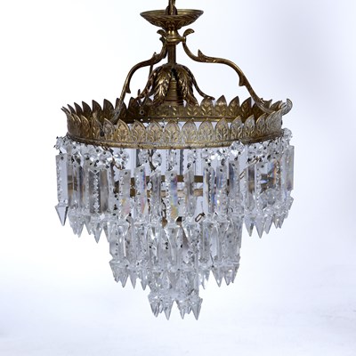 Lot 50 - 20th Century chandelier with gilt metal mount...