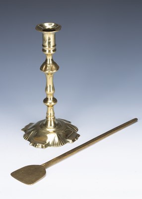 Lot 293 - Brass single candlestick early 18th Century,...