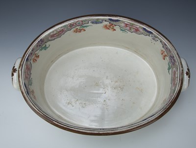 Lot 294 - Oval Spode pottery two handled foot bath circa...