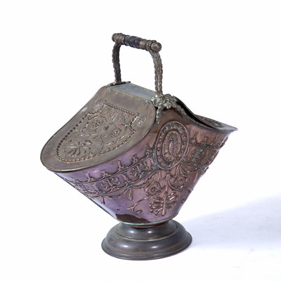 Lot 70 - Late Victorian coal scuttle copper, with...