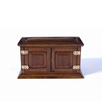 Lot 36 - Oak desk or stationery box with fielded...