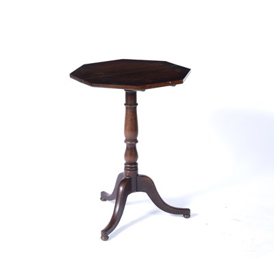 Lot 25 - Oak tripod table 19th Century, with hexagonal...