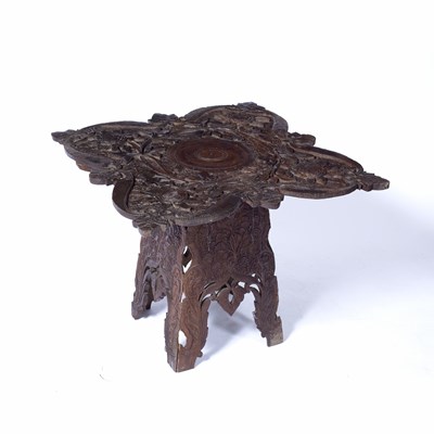 Lot 48 - Carved hardwood occasional table 20th Century,...