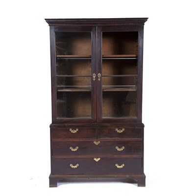 Lot 30 - Mahogany glazed top bookcase 18th Century, the...