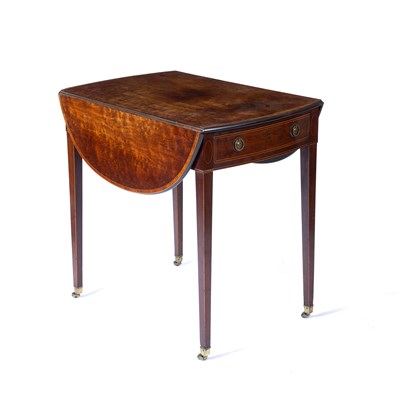 Lot 42 - Mahogany drop-flap pembroke table with single...