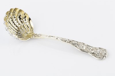 Lot 391 - A mid Victorian silver sugar sifter spoon, the...