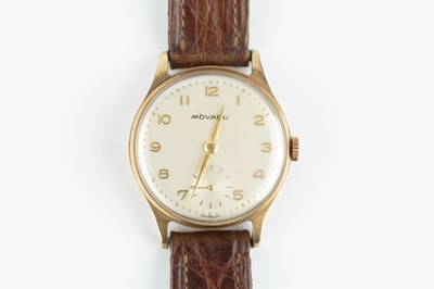 Lot 218 - A 9ct gold cased wristwatch by Movado, the...