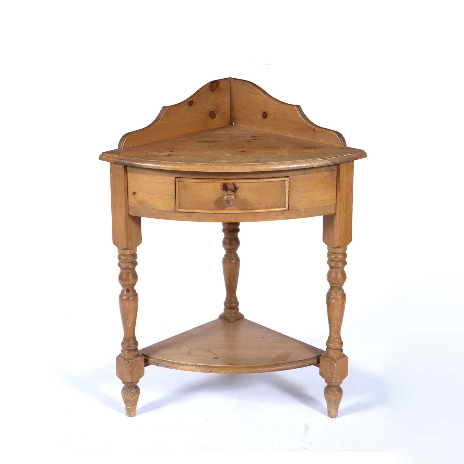 Lot 43 - Pine corner washstand 20th Century, with...