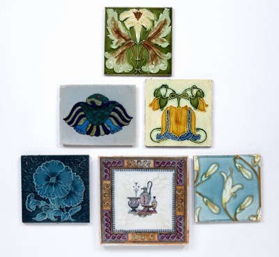 Lot 388 - Collection of tiles consisting of: three...